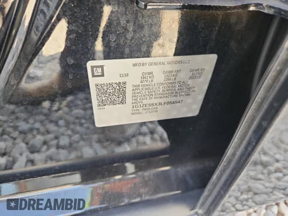 2020 Chevrolet Malibu Premier with VIN 1G1ZE5SX3LF054547, listed as a Copart auction lot 86210505 with 107,981 mi miles and Salvage title. Bid and sale history available at DreamBid. Image 13.