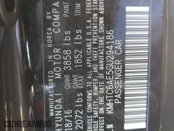 2016 Hyundai Veloster Turbo z VIN KMHTC6AE5GU294186, wystawiony jako Copart lot #72342574 z przebiegiem 121 630 mil mil oraz Szkoda całkowita • Salvage title. Historia ofert i sprzedaży dostępna na DreamBid. Obrazek 13.