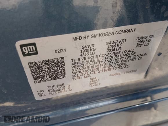 ✅ 2024 Buick Envista Avenir • VIN: KL47LCE21RB175225 • Lot: 42700576. Listed on IAAI with 12,659 mi. Free auction sales archive from the USA and detailed vehicle history report at DreamBid. Image 9.