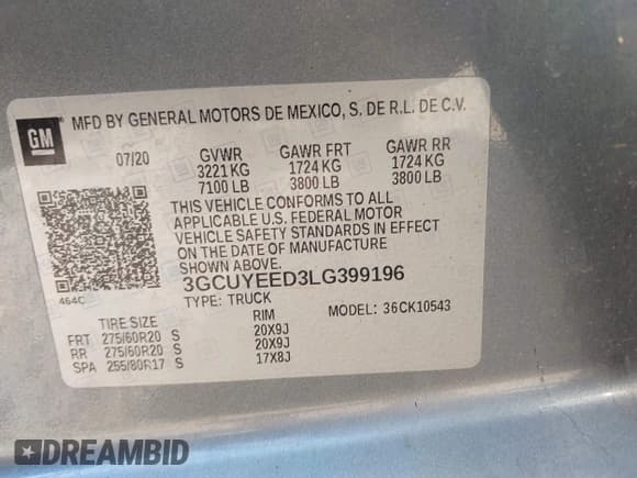 ✅ 2020 Chevrolet Silverado 1500 RST • VIN: 3GCUYEED3LG399196 • Lot: 42975476. Wystawiony na IAAI z przebiegiem Nie podano. Bezpłatny archiwum sprzedaży aukcyjnych z USA i szczegółowy raport historii pojazdu na DreamBid. Zdjęcie 9.