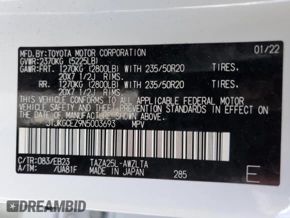 ✅ 2022 Lexus NX 350 F Sport • VIN: JTJKGCEZ9N5003693 • Lot: 45429415. Listed on Copart with 35,672 mi. Free auction sales archive from the USA and detailed vehicle history report at DreamBid. Image 14.