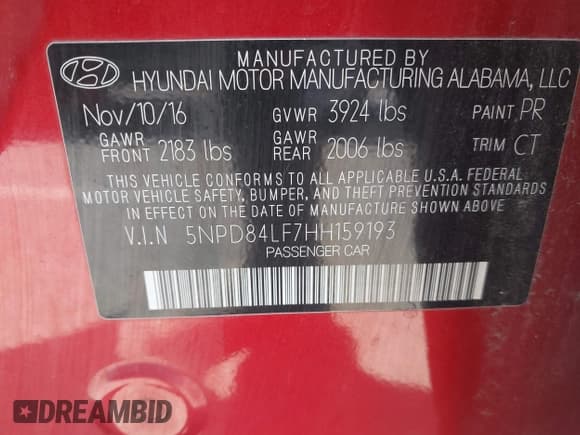 ✅ 2017 Hyundai Elantra Value Edition • VIN: 5NPD84LF7HH159193 • Lot: 43088794. Listed on IAAI with 135,872 mi. Free auction sales archive from the USA and detailed vehicle history report at DreamBid. Image 9.