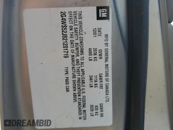 ✅ 2002 Buick Century Custom • VIN: 2G4WS52J821201719 • Lot: 74900894. Wystawiony na Copart z przebiegiem Nie podano. Bezpłatny archiwum sprzedaży aukcyjnych z USA i szczegółowy raport historii pojazdu na DreamBid. Zdjęcie 13.