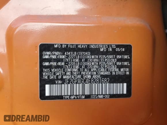 ✅ 2014 Subaru Crosstrek Limited • VIN: JF2GPAGC4E8281682 • Лот: 92255345. Опубликован ранее на Copart с пробегом 122 767 миль. Бесплатный доступ к архиву аукционных продаж из США и подробный отчёт об истории автомобиля на DreamBid. Изображение 13.