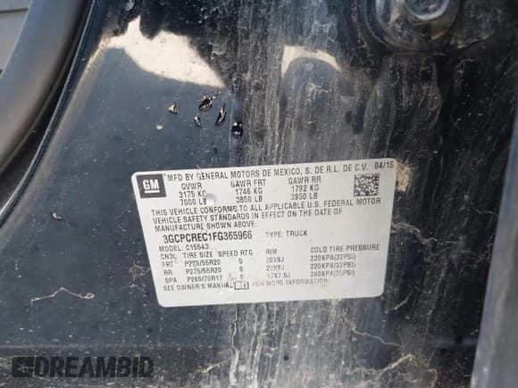 ✅ 2015 Chevrolet Silverado 1500 LT • VIN: 3GCPCREC1FG365966 • Лот: 43551700. Опубликован ранее на IAAI с пробегом 109 718 миль. Бесплатный доступ к архиву аукционных продаж из США и подробный отчёт об истории автомобиля на DreamBid. Изображение 9.