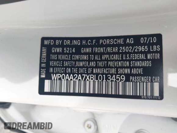 ✅ 2011 Porsche Panamera • VIN: WP0AA2A7XBL013459 • Lot: 42276363. Wystawiony na IAAI z przebiegiem 114 883 mil. Bezpłatny archiwum sprzedaży aukcyjnych z USA i szczegółowy raport historii pojazdu na DreamBid. Zdjęcie 9.