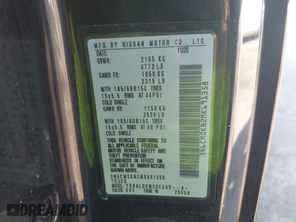 ✅ 2021 Nissan NV200 SV • VIN: 3N6CM0KN2MK691358 • Лот: 43447855. Опубликован ранее на IAAI с пробегом 55 690 миль. Бесплатный доступ к архиву аукционных продаж из США и подробный отчёт об истории автомобиля на DreamBid. Изображение 9.