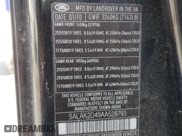 ✅ 2010 Land Rover LR4 Lux • VIN: SALAK2D49AA528793 • Лот: 62445844. Опубликован ранее на Copart с пробегом 146 068 миль. Бесплатный доступ к архиву аукционных продаж из США и подробный отчёт об истории автомобиля на DreamBid. Изображение 14.