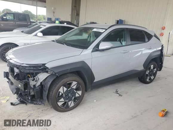 2024 Hyundai Kona SEL with VIN KM8HCCABXRU046464, listed as a Copart auction lot 77606374 with 3,594 mi miles and Non repairable. Bid and sale history available at DreamBid. Image 1.