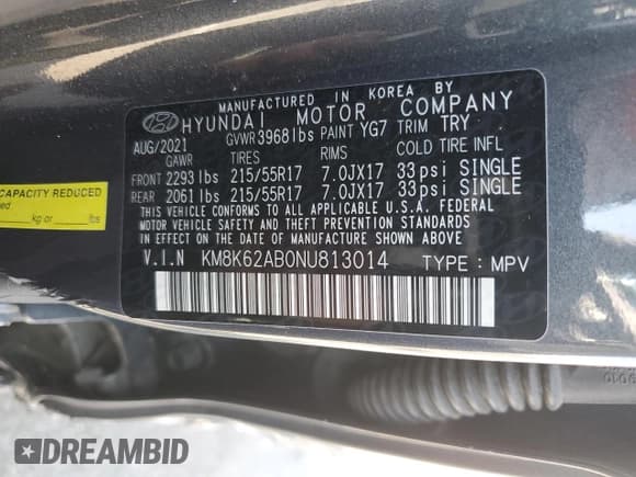 ✅ 2022 Hyundai Kona SEL • VIN: KM8K62AB0NU813014 • Лот: 74639044. Опубликован ранее на Copart с пробегом 50 233 миль. Бесплатный доступ к архиву аукционных продаж из США и подробный отчёт об истории автомобиля на DreamBid. Изображение 13.