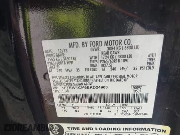 ✅ 2014 Ford F-150 XL • VIN: 1FTEW1CM6EKD24963 • Lot: 43755709. Listed on IAAI with 153,526 mi. Free auction sales archive from the USA and detailed vehicle history report at DreamBid. Image 9.