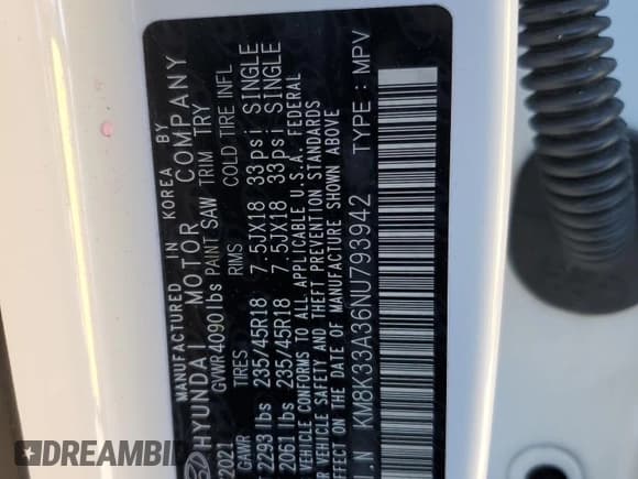 ✅ 2022 Hyundai Kona N Line • VIN: KM8K33A36NU793942 • Лот: 43754464. Опубликован ранее на Copart с пробегом 33 676 миль. Бесплатный доступ к архиву аукционных продаж из США и подробный отчёт об истории автомобиля на DreamBid. Изображение 12.