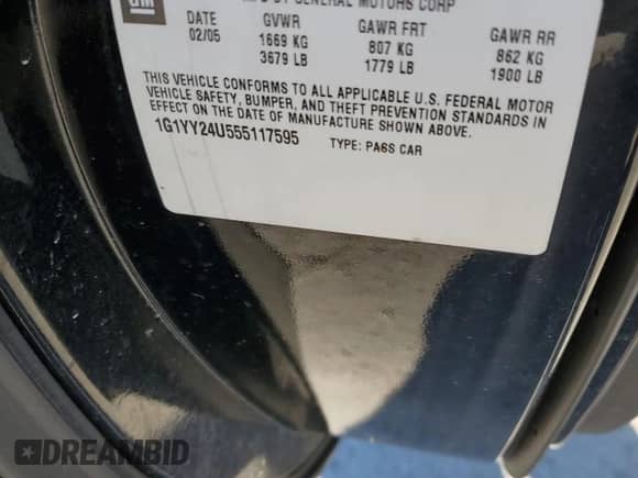 2005 Chevrolet Corvette с VIN 1G1YY24U555117595, выставлен на аукционе Copart как лот 79526124 с пробегом 174 641 миль миль и Списание • Salvage title. История ставок и продаж доступна на DreamBid. Изображение 12.