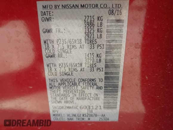 ✅ 2017 Nissan Pathfinder S • VIN: 5N1DR2MM4HC603121 • Лот: 43139053. Опубликован ранее на IAAI с пробегом 95 878 миль. Бесплатный доступ к архиву аукционных продаж из США и подробный отчёт об истории автомобиля на DreamBid. Изображение 9.