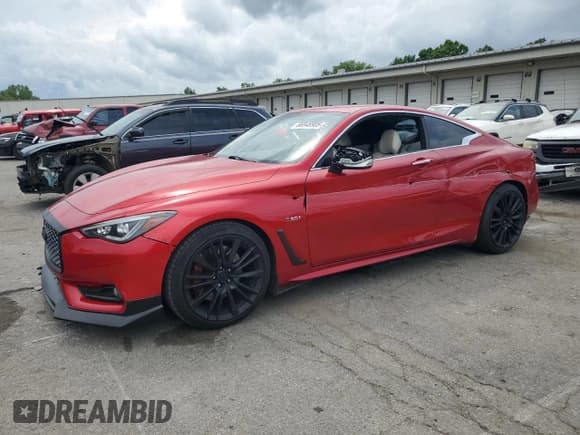 ✅ 2017 Infiniti Q60 Red Sport 400 • VIN: JN1FV7EK6HM611107 • Lot: 66948905. Listed on Copart with 101,040 mi. Free auction sales archive from the USA and detailed vehicle history report at DreamBid. Image 1.