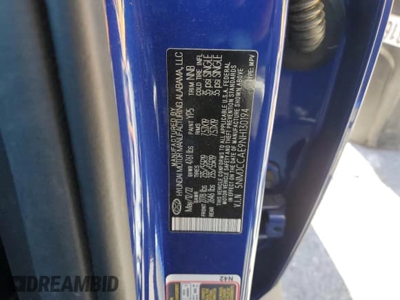 ✅ 2022 Hyundai Tucson SEL • VIN: 5NMJCCAE9NH130194 • Lot: 82527995. Listed on Copart with 34,221 mi. Free auction sales archive from the USA and detailed vehicle history report at DreamBid. Image 13.