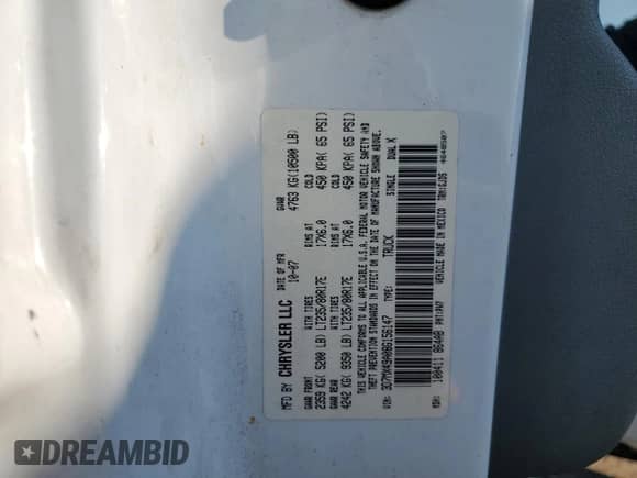 2008 Dodge 3500 Laramie with VIN 3D7MX49A08G156147, listed as a Copart auction lot 80211355 with 371,958 mi miles and Salvage title. Bid and sale history available at DreamBid. Image 12.