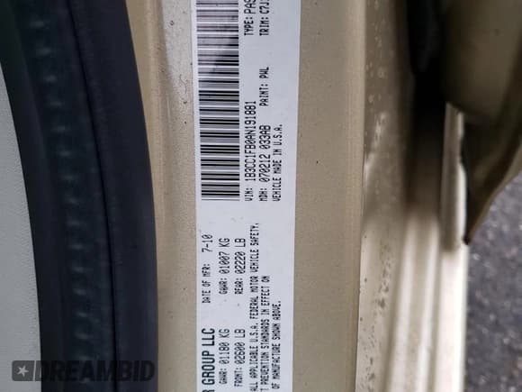 ✅ 2010 Dodge Avenger Express • VIN: 1B3CC1FB0AN191881 • Лот: 81825984. Опубликован ранее на Copart с пробегом 138 233 миль. Бесплатный доступ к архиву аукционных продаж из США и подробный отчёт об истории автомобиля на DreamBid. Изображение 12.