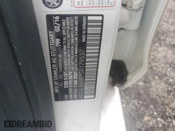 ✅ 2016 Mercedes-Benz CLS 400 • VIN: WDDLJ6HB7GA179537 • Lot: 59731025. Listed on Copart with 63,018 mi. Free auction sales archive from the USA and detailed vehicle history report at DreamBid. Image 12.