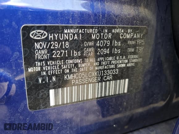 ✅ 2019 Hyundai Ioniq Limited • VIN: KMHC05LCXKU133033 • Lot: 86387694. Wystawiony na Copart z przebiegiem 26 755 mil. Bezpłatny archiwum sprzedaży aukcyjnych z USA i szczegółowy raport historii pojazdu na DreamBid. Zdjęcie 14.