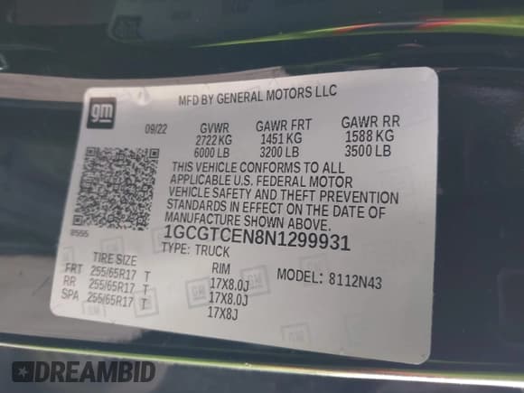 ✅ 2022 Chevrolet Colorado 4WD LT • VIN: 1GCGTCEN8N1299931 • Лот: 42722160. Опубликован ранее на IAAI с пробегом 49 939 миль. Бесплатный доступ к архиву аукционных продаж из США и подробный отчёт об истории автомобиля на DreamBid. Изображение 9.