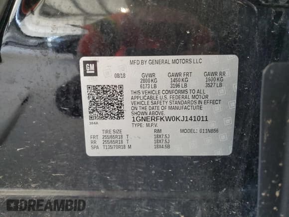 ✅ 2019 Chevrolet Traverse LS • VIN: 1GNERFKW0KJ141011 • Lot: 69295155. Wystawiony na Copart z przebiegiem 129 258 mil. Bezpłatny archiwum sprzedaży aukcyjnych z USA i szczegółowy raport historii pojazdu na DreamBid. Zdjęcie 13.