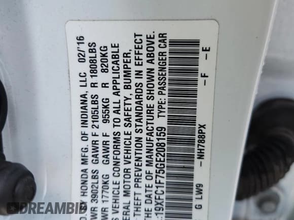 ✅ 2016 Honda Civic EX-L • VIN: 19XFC1F75GE208159 • Лот: 69207995. Опубликован ранее на Copart с пробегом 119 704 миль. Бесплатный доступ к архиву аукционных продаж из США и подробный отчёт об истории автомобиля на DreamBid. Изображение 12.