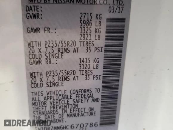 ✅ 2017 Nissan Pathfinder SL • VIN: 5N1DR2MM6HC670786 • Лот: 91899865. Опубликован ранее на Copart с пробегом 104 923 миль. Бесплатный доступ к архиву аукционных продаж из США и подробный отчёт об истории автомобиля на DreamBid. Изображение 14.