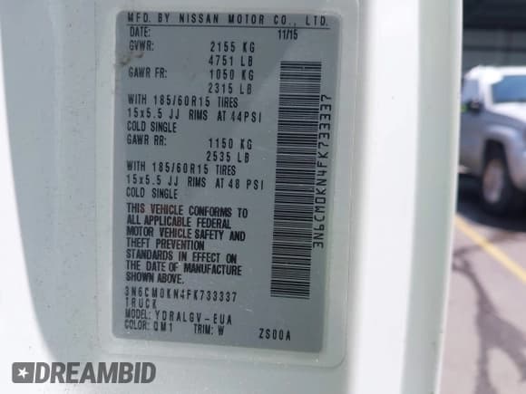 ✅ 2015 Nissan NV200 SV • VIN: 3N6CM0KN4FK733337 • Lot: 42577417. Listed on IAAI with 239,231 mi. Free auction sales archive from the USA and detailed vehicle history report at DreamBid. Image 9.