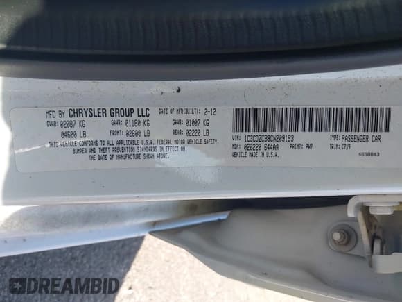 ✅ 2012 Dodge Avenger SXT • VIN: 1C3CDZCB8CN209193 • Лот: 43423972. Опубликован ранее на IAAI с пробегом 107 450 миль. Бесплатный доступ к архиву аукционных продаж из США и подробный отчёт об истории автомобиля на DreamBid. Изображение 9.