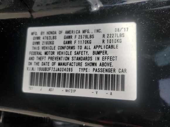 ✅ 2018 Acura TLX Advance • VIN: 19UUB3F72JA004095 • Lot: 45872825. Listed on Copart with 101,214 mi. Free auction sales archive from the USA and detailed vehicle history report at DreamBid. Image 15.