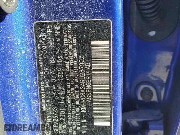 ✅ 2024 Hyundai Venue SEL • VIN: KMHRC8A34RU287902 • Lot: 89044325. Listed on Copart with 24,776 mi. Free auction sales archive from the USA and detailed vehicle history report at DreamBid. Image 13.