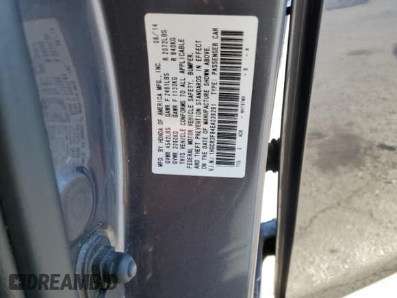 ✅ 2014 Honda Accord EX-L • VIN: 1HGCR3F84EA039291 • Lot: 81097665. Listed on Copart with 124,346 mi. Free auction sales archive from the USA and detailed vehicle history report at DreamBid. Image 12.