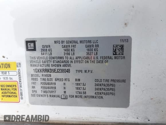 ✅ 2014 GMC Acadia SLT • VIN: 1GKKRRKD9EJ238048 • Lot: 43352205. Wystawiony na IAAI z przebiegiem 200 000 mil. Bezpłatny archiwum sprzedaży aukcyjnych z USA i szczegółowy raport historii pojazdu na DreamBid. Zdjęcie 9.