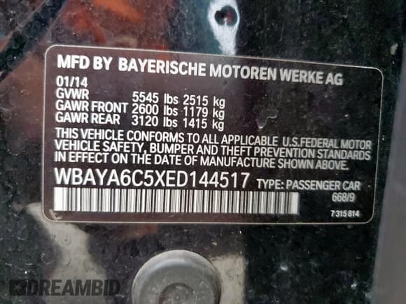 ✅ 2014 BMW 7 Series 740i • VIN: WBAYA6C5XED144517 • Lot: 90255015. Wystawiony na Copart z przebiegiem 178 636 mil. Bezpłatny archiwum sprzedaży aukcyjnych z USA i szczegółowy raport historii pojazdu na DreamBid. Zdjęcie 12.