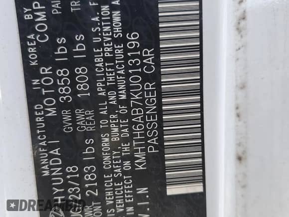 2019 Hyundai Veloster Turbo R-Spec z VIN KMHTH6AB7KU013196, wystawiony jako Copart lot #46281785 z przebiegiem 117 555 mil mil oraz Szkoda całkowita • Salvage title. Historia ofert i sprzedaży dostępna na DreamBid. Obrazek 12.