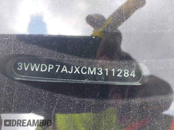 ✅ 2012 Volkswagen Jetta SE • VIN: 3VWDP7AJXCM311284 • Lot: 42778112. Listed on IAAI with Not provided. Free auction sales archive from the USA and detailed vehicle history report at DreamBid. Image 9.