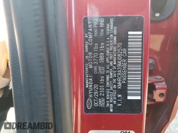 ✅ 2021 Hyundai Venue SEL • VIN: KMHRC8A39MU082570 • Lot: 62613075. Listed on Copart with 38,451 mi. Free auction sales archive from the USA and detailed vehicle history report at DreamBid. Image 12.