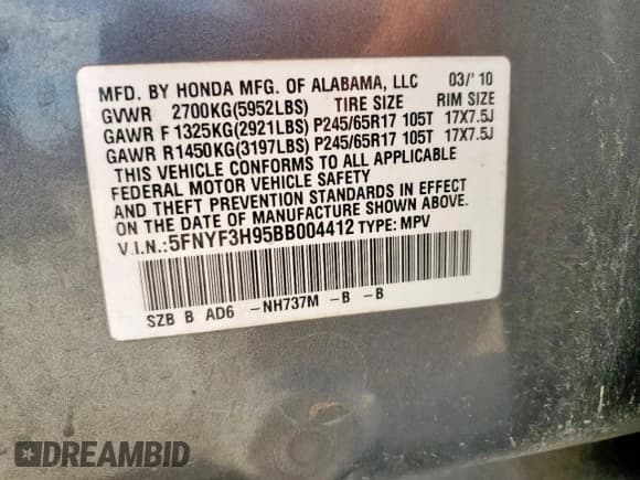 ✅ 2011 Honda Pilot Touring • VIN: 5FNYF3H95BB004412 • Lot: 91146675. Wystawiony na Copart z przebiegiem Nie podano. Bezpłatny archiwum sprzedaży aukcyjnych z USA i szczegółowy raport historii pojazdu na DreamBid. Zdjęcie 13.
