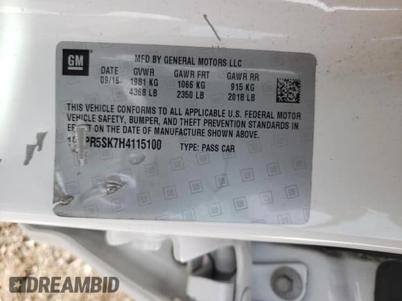 ✅ 2017 Buick Verano Sport Touring • VIN: 1G4PR5SK7H4115100 • Lot: 82006555. Wystawiony na Copart z przebiegiem 152 414 mil. Bezpłatny archiwum sprzedaży aukcyjnych z USA i szczegółowy raport historii pojazdu na DreamBid. Zdjęcie 12.