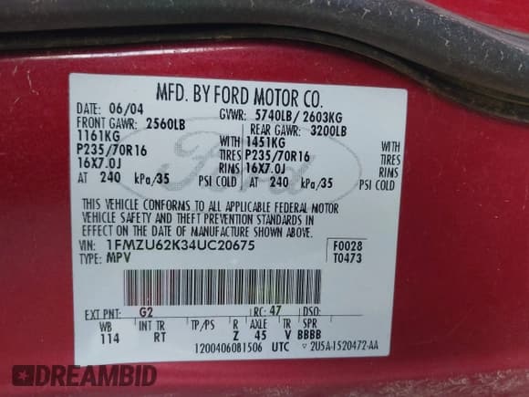 ✅ 2004 Ford Explorer XLS • VIN: 1FMZU62K34UC20675 • Lot: 42807216. Wystawiony na IAAI z przebiegiem 200 827 mil. Bezpłatny archiwum sprzedaży aukcyjnych z USA i szczegółowy raport historii pojazdu na DreamBid. Zdjęcie 9.