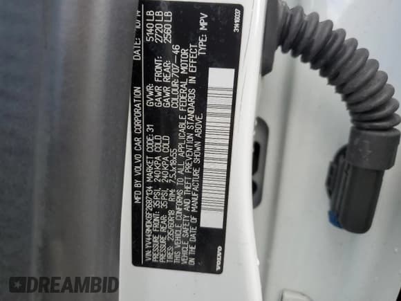 ✅ 2015 Volvo XC60 T6 Drive-E • VIN: YV449MDK6F2687134 • Lot: 90678325. Listed on Copart with 158,869 mi. Free auction sales archive from the USA and detailed vehicle history report at DreamBid. Image 13.