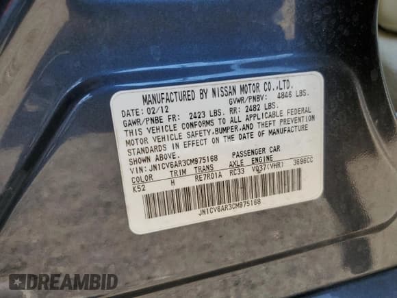 ✅ 2012 Infiniti G37 x • VIN: JN1CV6AR3CM975168 • Лот: 70593195. Опубликован ранее на Copart с пробегом 136 392 миль. Бесплатный доступ к архиву аукционных продаж из США и подробный отчёт об истории автомобиля на DreamBid. Изображение 12.