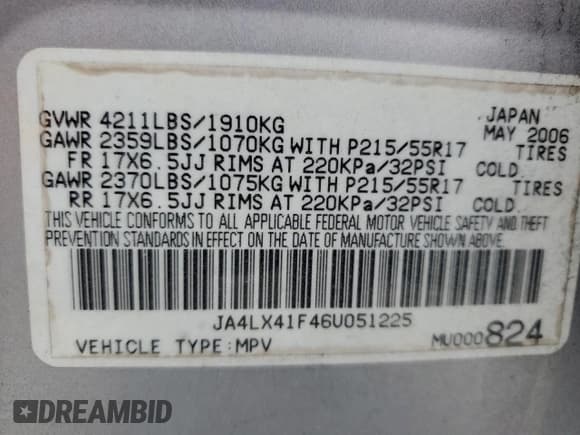 ✅ 2006 Mitsubishi Outlander SE • VIN: JA4LX41F46U051225 • Lot: 42949915. Wystawiony na Copart z przebiegiem 188 733 mil. Bezpłatny archiwum sprzedaży aukcyjnych z USA i szczegółowy raport historii pojazdu na DreamBid. Zdjęcie 14.