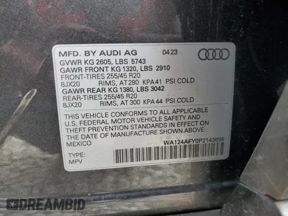 ✅ 2023 Audi SQ5 Sportback Premium Plus • VIN: WA124AFY0P2143698 • Лот: 53434005. Опубликован ранее на Copart с пробегом 14 348 миль. Бесплатный доступ к архиву аукционных продаж из США и подробный отчёт об истории автомобиля на DreamBid. Изображение 16.