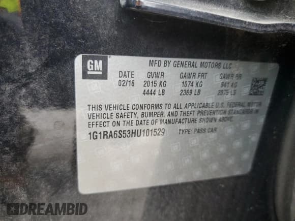 ✅ 2017 Chevrolet Volt LT • VIN: 1G1RA6S53HU101529 • Lot: 45428834. Wystawiony na Copart z przebiegiem 106 226 mil. Bezpłatny archiwum sprzedaży aukcyjnych z USA i szczegółowy raport historii pojazdu na DreamBid. Zdjęcie 13.