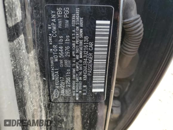 ✅ 2018 Genesis G80 Sport • VIN: KMHGN4JB4JU216138 • Lot: 65571155. Listed on Copart with Not provided. Free auction sales archive from the USA and detailed vehicle history report at DreamBid. Image 12.