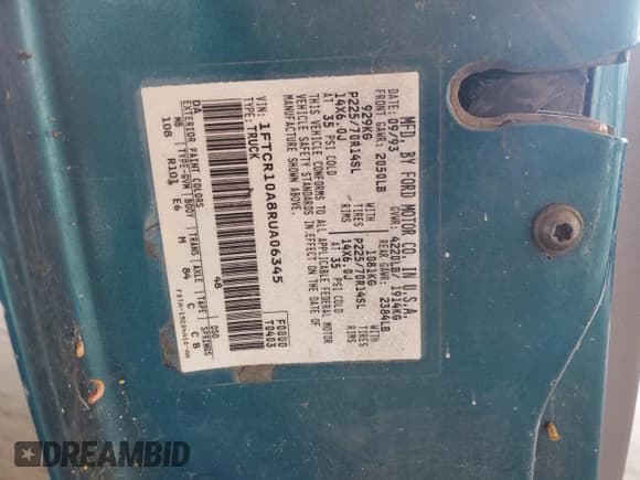 ✅ 1994 Ford Ranger Splash • VIN: 1FTCR10A8RUA06345 • Lot: 69677935. Wystawiony na Copart z przebiegiem 90 284 mil. Bezpłatny archiwum sprzedaży aukcyjnych z USA i szczegółowy raport historii pojazdu na DreamBid. Zdjęcie 12.