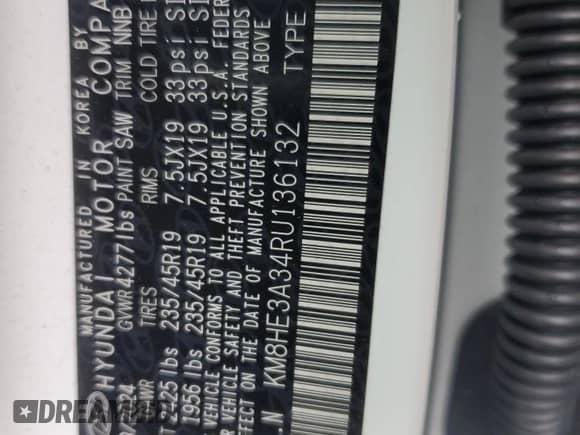 2024 Hyundai Kona Limited with VIN KM8HE3A34RU136132, listed as a Copart auction lot 80269224 with 23,378 mi miles and Salvage title. Bid and sale history available at DreamBid. Image 12.