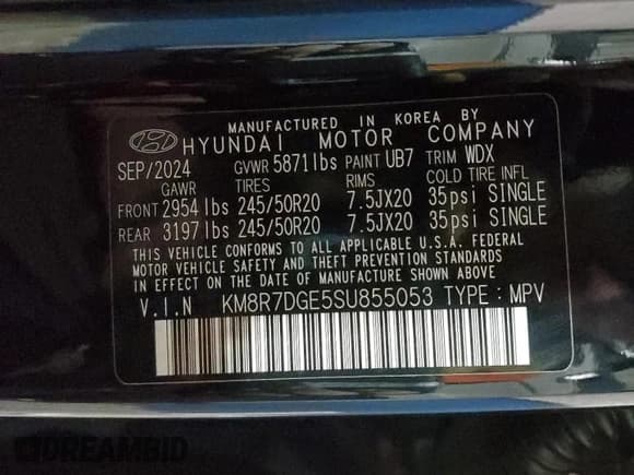 ✅ 2025 Hyundai Palisade Calligraphy • VIN: KM8R7DGE5SU855053 • Лот: 86198984. Опубликован ранее на Copart с пробегом 1 273 миль. Бесплатный доступ к архиву аукционных продаж из США и подробный отчёт об истории автомобиля на DreamBid. Изображение 13.